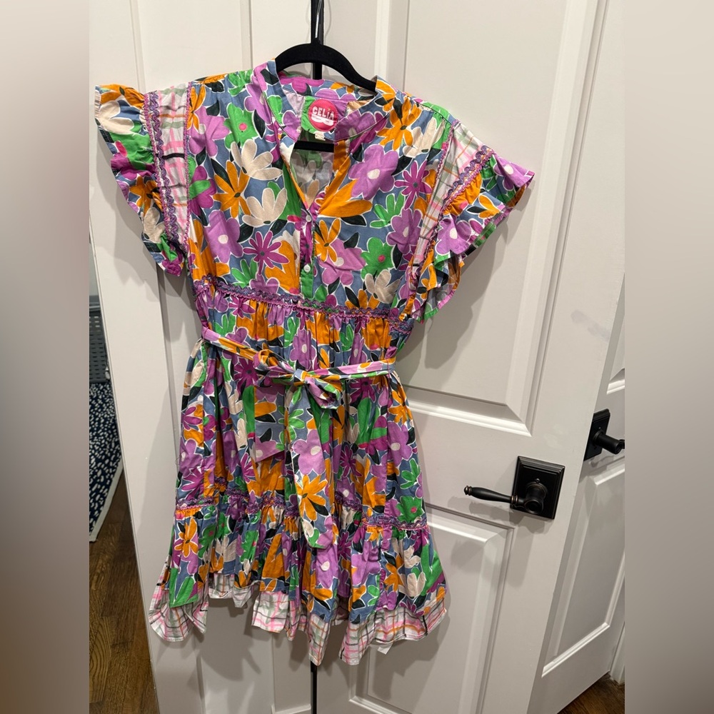 CeliaB Floral Mini Dress - Purple, Green, Orange